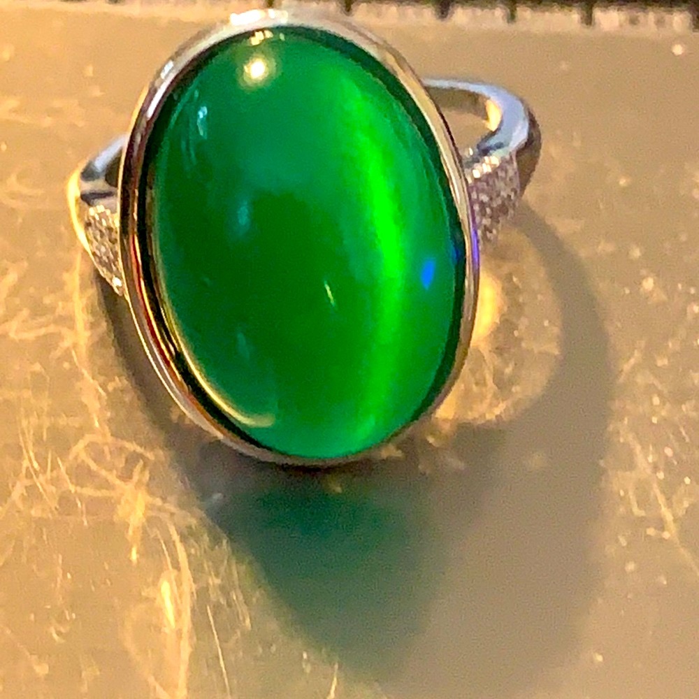 COPY - Nice real Green Emerald 925 stamped ring
